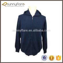 Hot sale knitted wool cashmere sweater hoodie with zipper